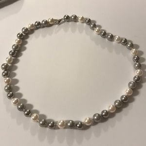 Yummy Knotted Silver, Silvery White Pearl Necklace